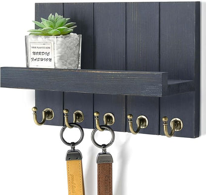 Rebee Vision Pine Wood Key Holder Wall Mount by REBEEVISION
