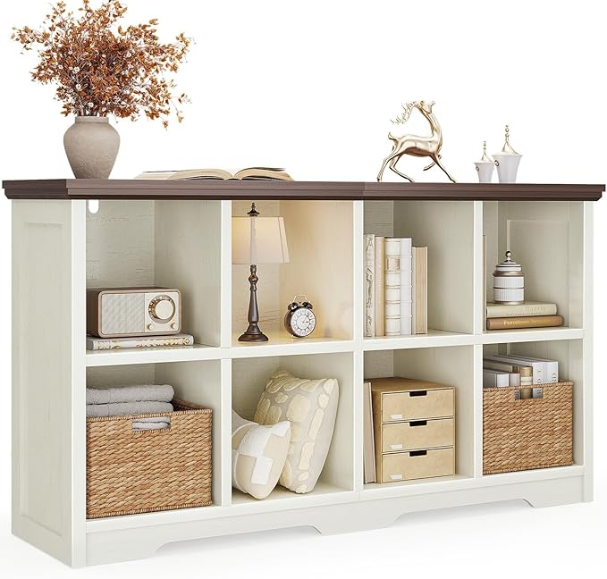 OffiGo 8 Cube Organizer Bookcase, Modern Farmhouse Open Shelf by OfficeGo-ForHomeOfficeWork
