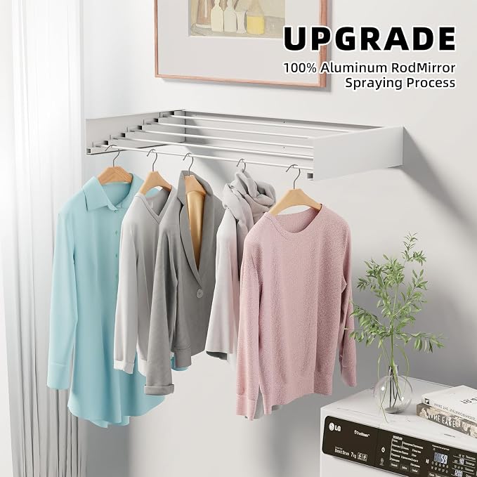 ZMBESUP Large Wall Mounted Drying Rack 40 Inch, Wide Foldable Laundry Rack - Image 7