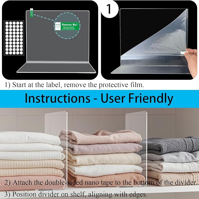 Shelf Dividers for Closet Organization: Acrylic Shelf Dividers for Clothes - Image 8
