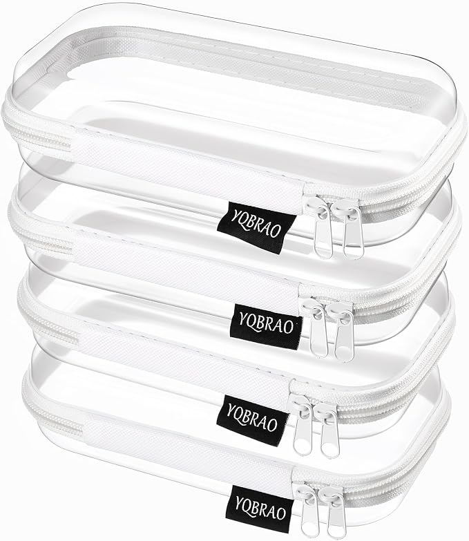 YQBRAO 4-Pack Clear Hard Shell Zipper Case, 1.2mm Ultra-Thick Diaper Bag by Unknown