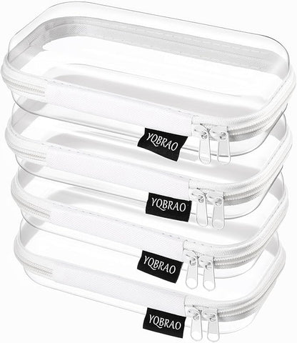 YQBRAO 4-Pack Clear Hard Shell Zipper Case, 1.2mm Ultra-Thick Diaper Bag by Unknown