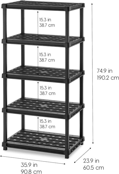 IRIS USA 5-Shelf Extra Heavy Duty Deep Plastic Storage Shelves, 1000lb Capacity - Image 2