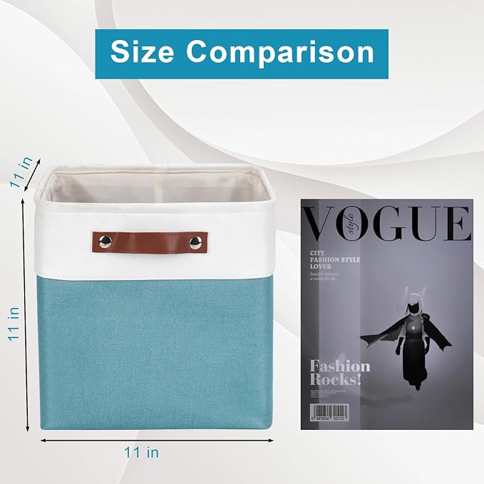 Collapsible Fabric Storage Cubes 11x11 Cube Storage Bins, 4 Pack Closet Baskets - Image 3