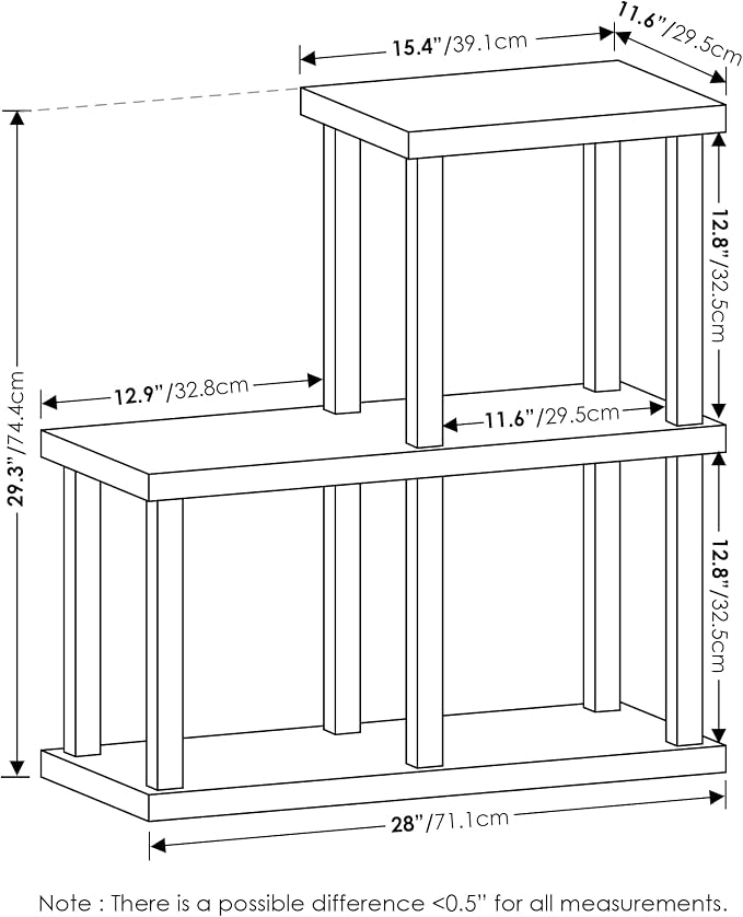 Furinno Turn-N-Tube No Tools 3-Cube Decorative Display Shelf, Americano/Black - Image 3