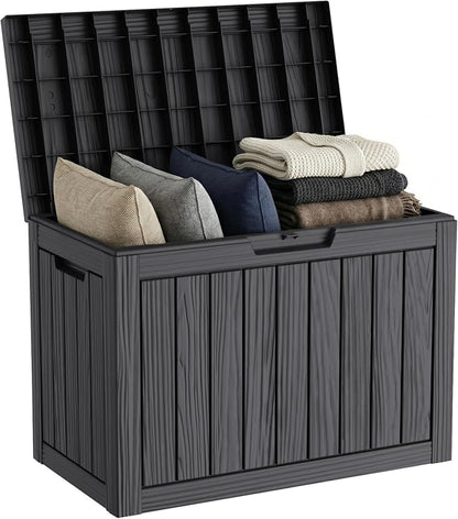 PatioZen 50 Gallon Outdoor Storage Box, Heavy Duty Resin Deck Box Organization by OutdoorLivingPerfected