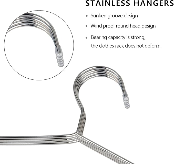 Fayleeko Wire Coat Hangers 40 Pack Strong Heavy Duty Stainless Steel Metal - Image 8