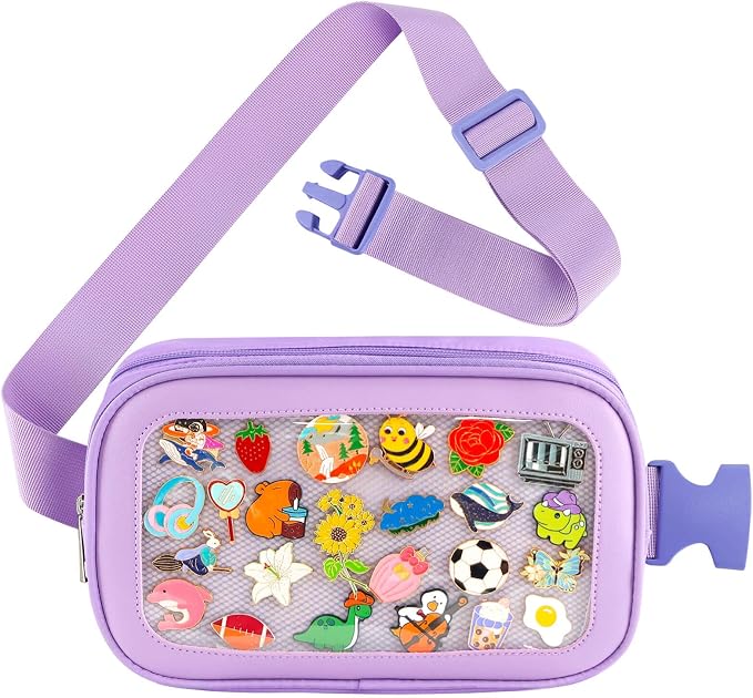 Pin Bag Fanny Pack, Ita Bag Storage Purple Crossbody Belt Bags by PainZieteg