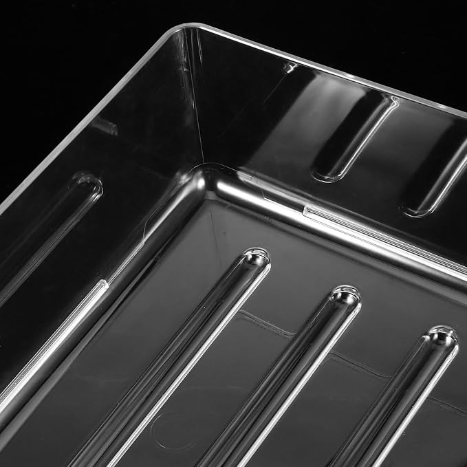 Stackable Paper Tray Organizer for Desk Wide Letter File Holder Transparent - Image 9