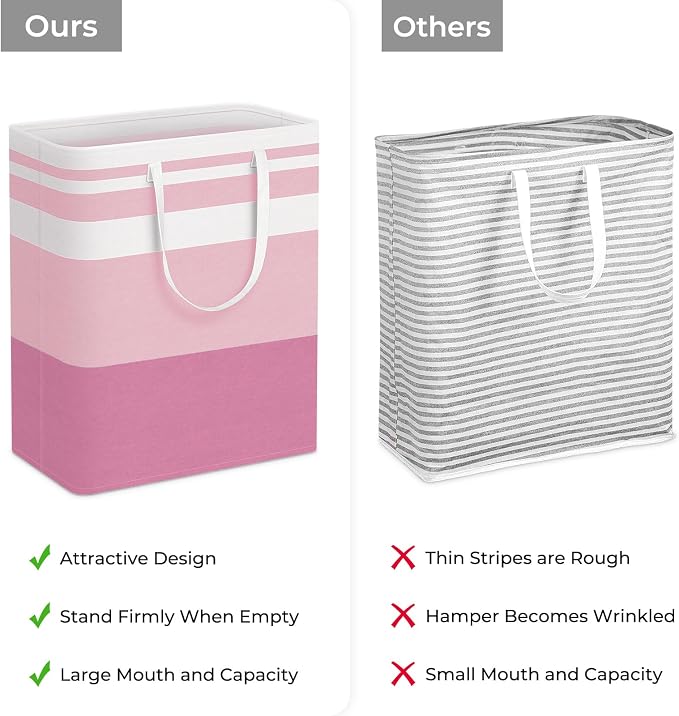 HomeHacks 2 Pack Large Laundry Baskets, Waterproof, Freestanding Laundry Hampers - Image 3