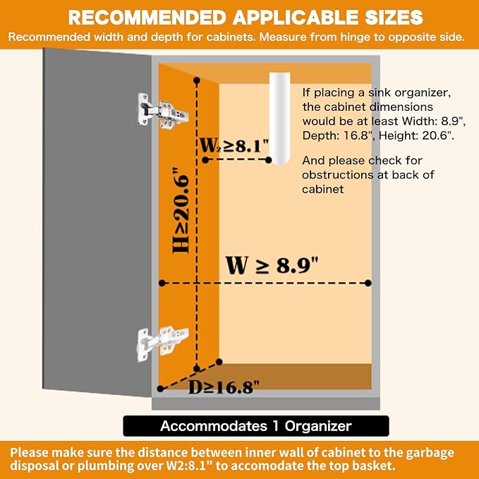 Under Sink Organizer, 2 Tier Under Sink Organizers and Storage, Adjustable - Image 9