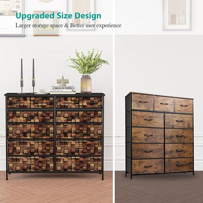 TV Stand Dresser for Bedroom, Tall Fabric Drawer Dresser, Chest of Drawers - Image 6