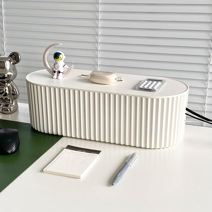 White Cable Management Box, Plastic Cable Box Organizer - Image 6