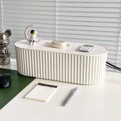 White Cable Management Box, Plastic Cable Box Organizer - Image 6