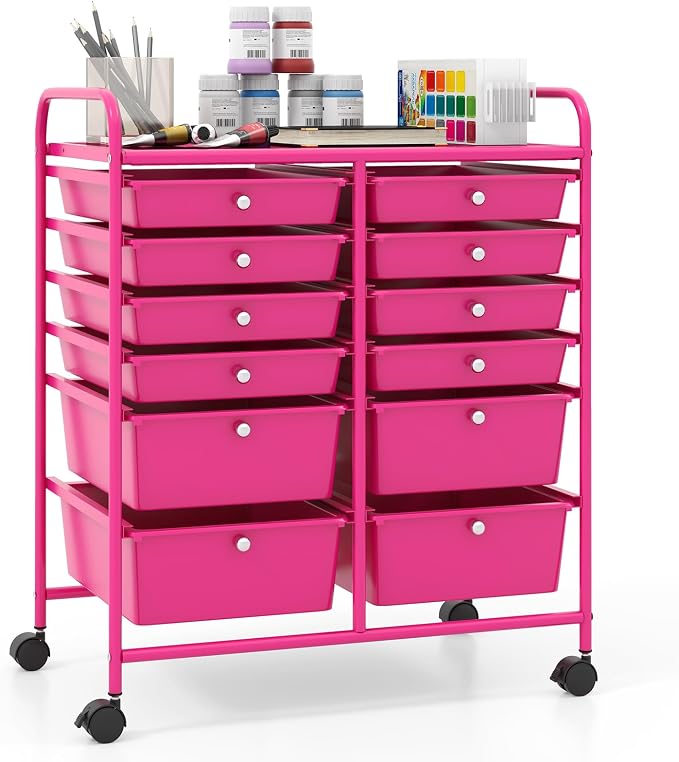 Giantex 12 Drawer Rolling Storage Cart Tools Scrapbook Paper Office School by Giantex