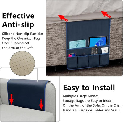 TV Remote Control Holder Couch Caddy, Non-slip Bedside Caddy Organizer - Image 4