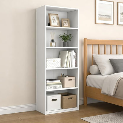CTESNE【2026 Adjustable Shelves 5-Tier Bookcase, 71 inches, Wooden Open Display - Image 2