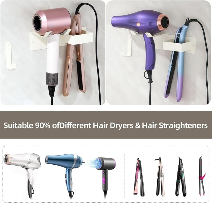 Hair Dryer and Straightener Holder, Upgraded Hair Straightener Holder - Image 2
