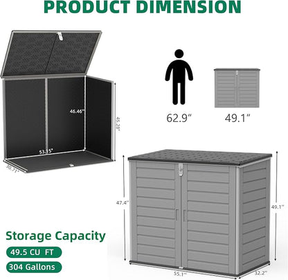 Horizontal Outdoor Storage Shed, 304 Gallon Resin Storage Shed - Image 7