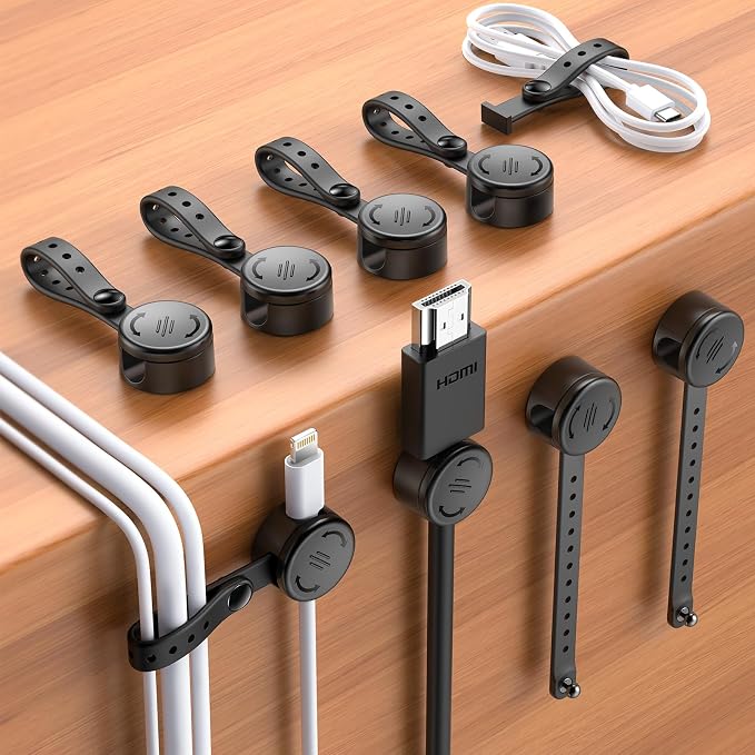 8 Pack Cord Organizer Clips by EOIWUY