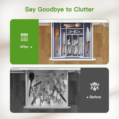 Pipishell Bamboo Expandable Drawer Organizer - Image 6
