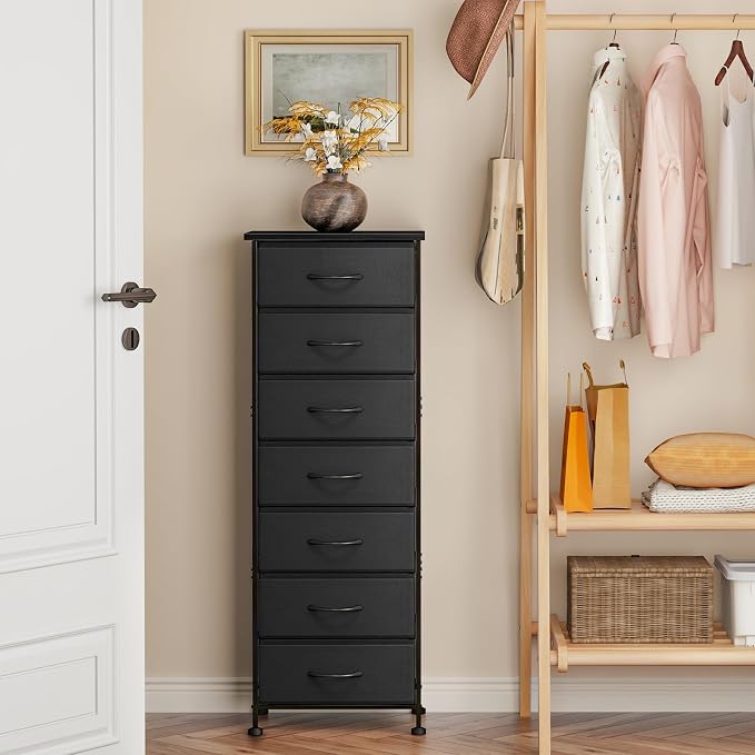 Fixwal Black Tall Skinny Dresser - Image 6