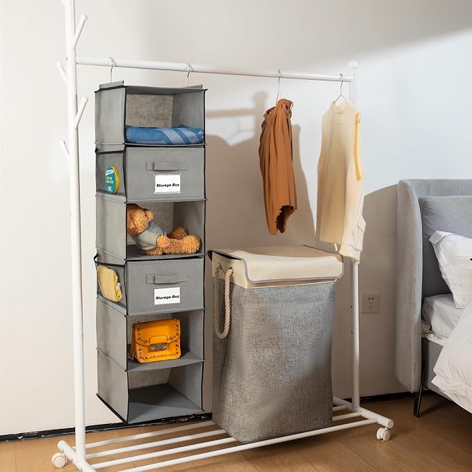 BrilliantJo 2 Pack 6 Shelves Hanging Closet Organizer - Image 2