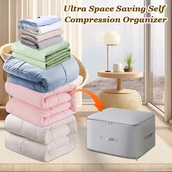 2PCS Ultra Space Saving Self Compression Organizer, Dustproof And - Image 4
