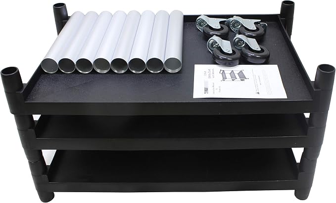 MaxWorks 80774 3-Shelf Utility Plastic Cart - Image 6