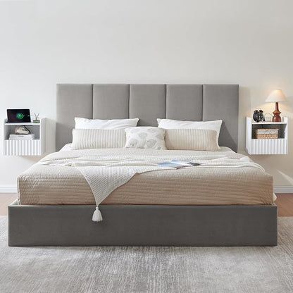 Modern Fluted Floating Nightstand Wall Mounted - Image 8