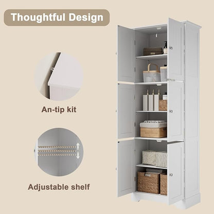 ChooChoo 63.2" Tall Bathroom Storage Cabinet - Image 5