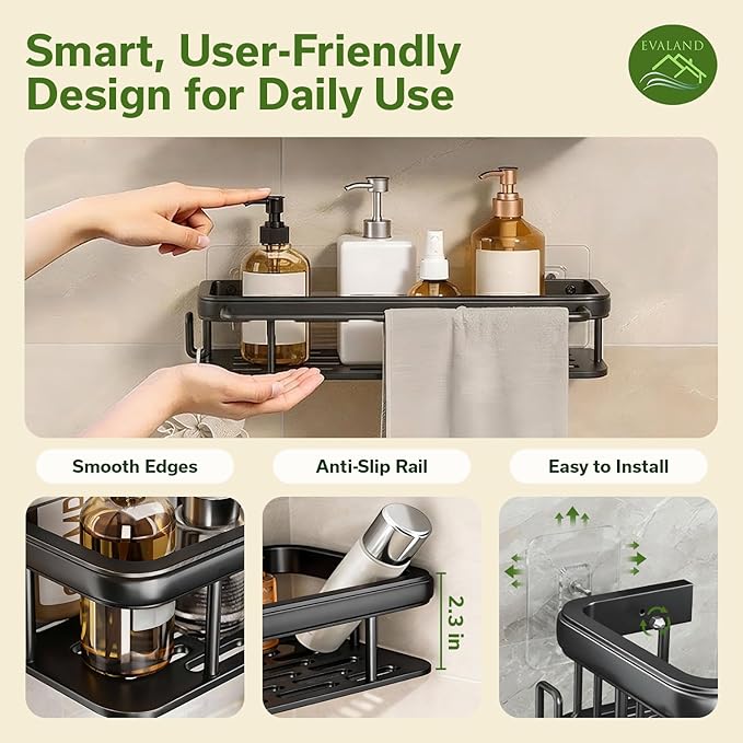 EVALAND Shower Caddy Adhesive 2-Pack - Image 3