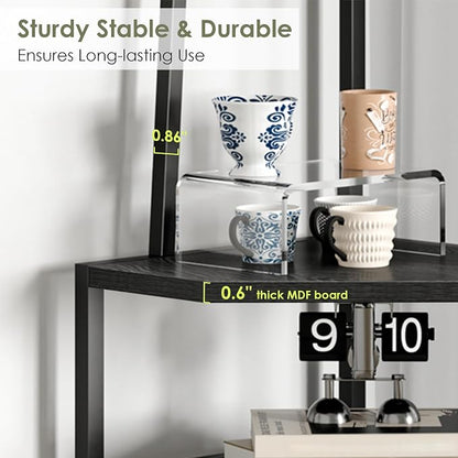 VECELO 6 Tier Corner Shelf 69 Inch Industrial Bookshelf - Image 5