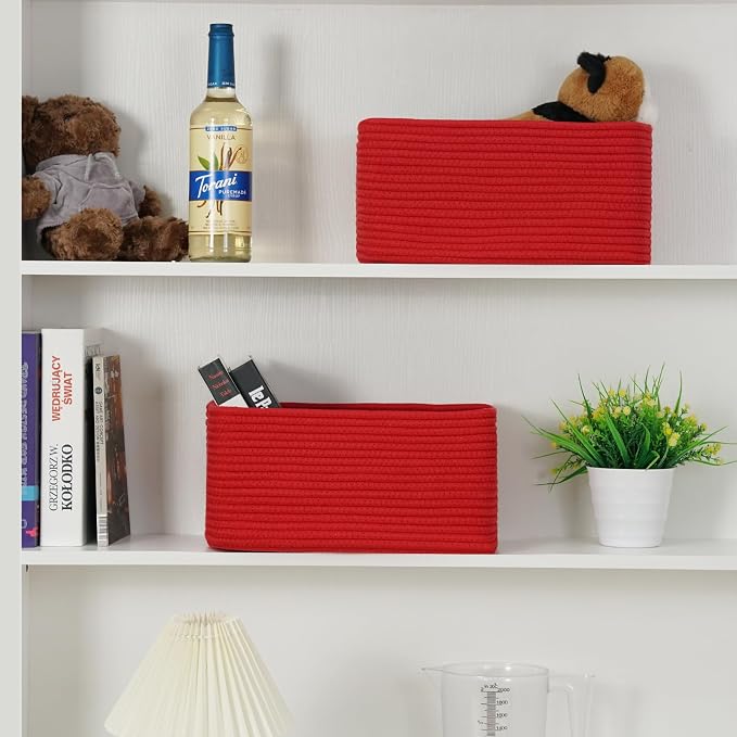 3-Pack Storage Baskets for Organizing | Woven Shelf Toy Basket | Rope Baskets - Image 4