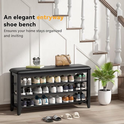 Taitiy Shoe Rack Bench Entryway Storage, Shoe Organizer Bench - Image 7