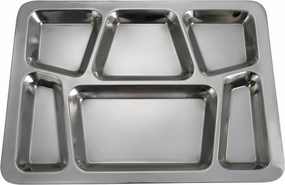 Winco - SMT-2 Winco 6-Compartment Mess Tray, Style B, Stainless Steel by Winco