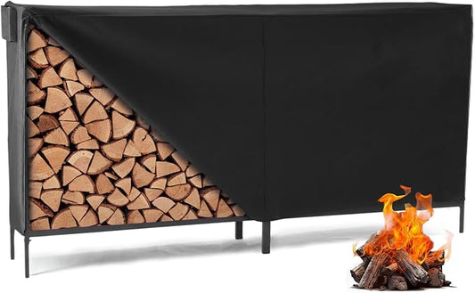 DUMOS 8FT Heavy Duty Firewood Storage Rack, Heavy Duty Firewood Log Racks by DumosLifestyle