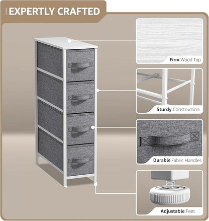 Sorbus Narrow Dresser with 4 Drawers - Image 4
