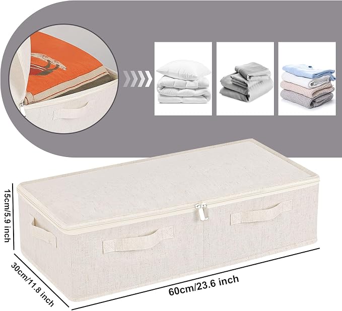 Underbed Storage Container, Foldable Under Bed Bins, Wardrobe Organisers - Image 6