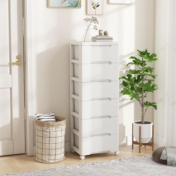LOKO 7-Drawer Plastic Rolling Storage Cart | Mobile Storage Cabinet | Vertical - Image 2