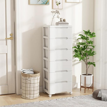LOKO 7-Drawer Plastic Rolling Storage Cart | Mobile Storage Cabinet | Vertical - Image 2