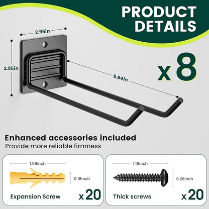 Wall Mount Garden Tool Holder Organizer Rack, Garage Tool Organizer Storage Hook - Image 4