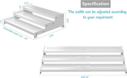 Spice Rack Organizer for Cabinet, 3 Tier Expandable Shelf, Pantry and More - Image 5
