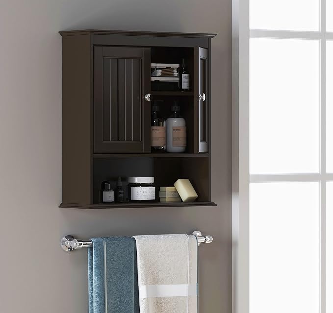 Spirich Bathroom Wall Cabinet Over Toilet, Small Medicine Cabinet Espresso | - Image 2