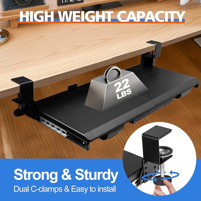 Large Height Adjustable Keyboard Tray - Image 5