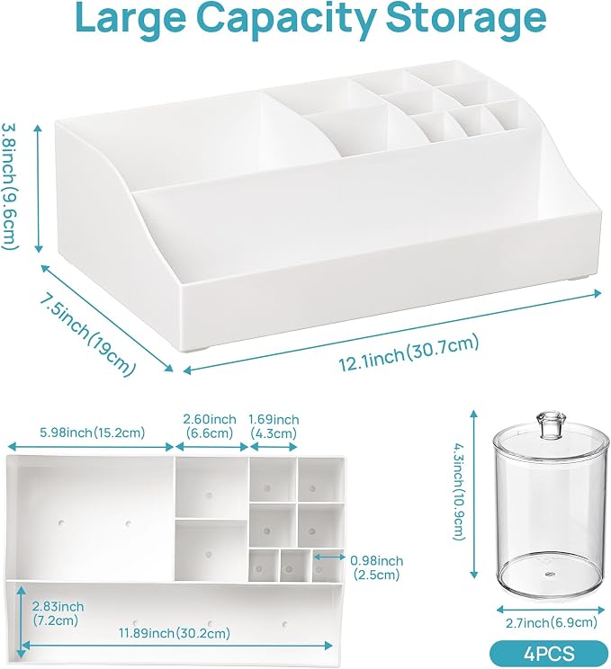 Vtopmart 5 PCS Bathroom Countertop Organizer Sets, - Image 2