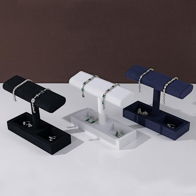 Oirlv Microfiber T-Bar Watch Display Stand Jewelry Display Props Jewelry - Image 3