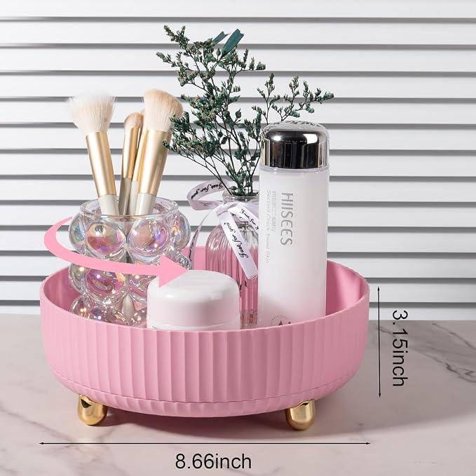 Anyoifax Makeup Perfume Organizer Tray 360 Degree Rotating Lazy Susan Skincare - Image 2