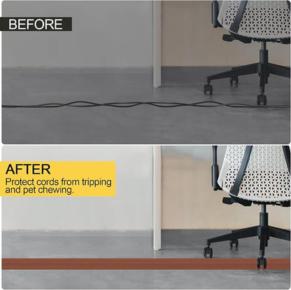 MYFAMIREA 6.5FT Floor Cord Cover Heavy Duty Cable Cover Protector 3 Channels - Image 6