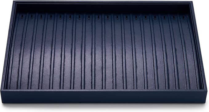 Oirlv Stackable Necklace Pendant Bracelet Organizer Tray Blue Leather Jewelry by Oirlv